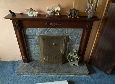 mantel piece fireplace