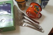 Outdoor, Camping, Campervan Cups, Mugs etc, - Several other enamel pieces available- ideal for camping, campervan holidays- A  Vintage Mid Century , Retro Enamel Metal Polish Brown Coffee Pot - Made in Poland - I liter capacity