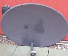 Satellite dish including wall bracket conventer