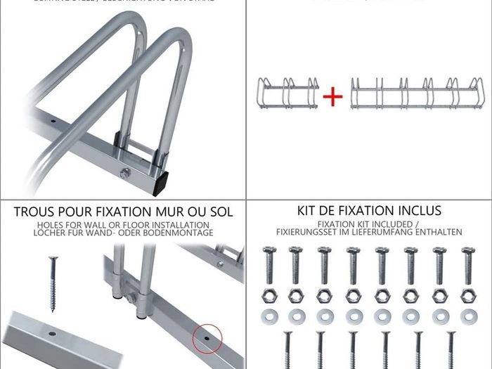 4 Bike Stand Floor or Wall mounted bike rack for garage Bicycle Parking rack Cycle Storage Locking Stand (FREE POSTAGE)