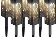 Solar Lights Outdoor Garden, 6 Pack Garden Lights Solar Powered Waterproof with Warm White LED Lights, Solar Garden Ornaments Outdoor for Patio, Yard, Pathway Dusk to Dawn Auto On/Off