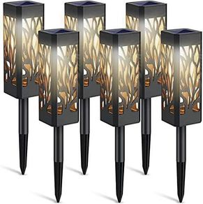 Solar Lights Outdoor Garden, 6 Pack Garden Lights Solar Powered Waterproof with Warm White LED Lights, Solar Garden Ornaments Outdoor for Patio, Yard, Pathway Dusk to Dawn Auto On/Off