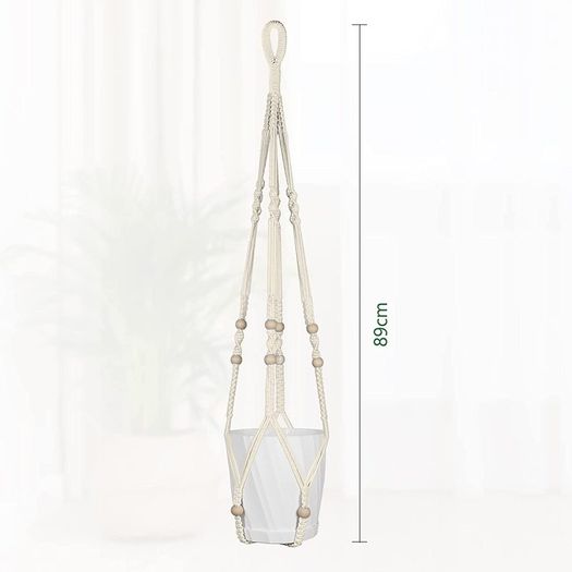 Hanging Planters Baskets, Cotton Rope Macrame Plant Hanger with Hanging Hooks, Wall Hanging Flower Pot Holder for Patio Deck Ceiling Plant Holder - 89CM