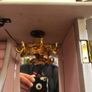 Wood and Glass Large Jewellery Box Pink White Image 4