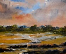 portmarnock beach watercolour
