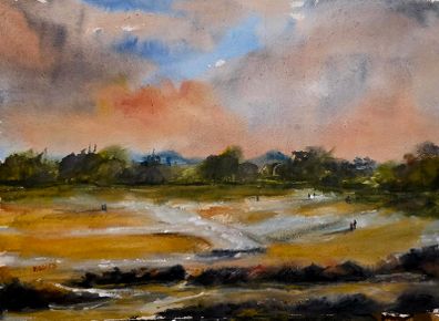 portmarnock beach watercolour