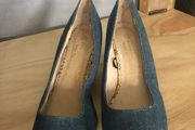 denim wedge shoe