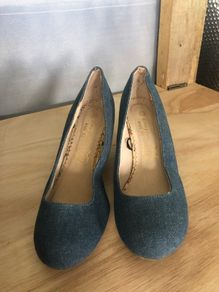 denim wedge shoe