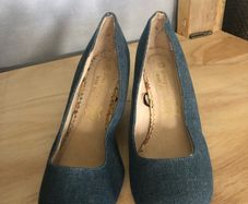 denim wedge shoe