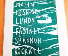 Lino-cut print 'Irish Sea Areas'
