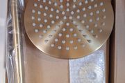 Hoxton 2.0 rain shower head with wall mounted arm brushed brass