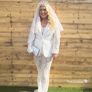 Bridal White Lace Suit Image 7