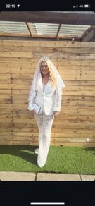 Bridal White Lace Suit Hen Outfit / wedding
