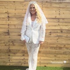 Bridal White Lace Suit