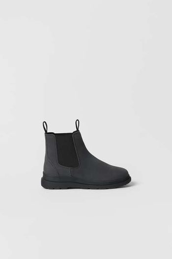 Zara Kids/ Leather Ankle Boots With Gores