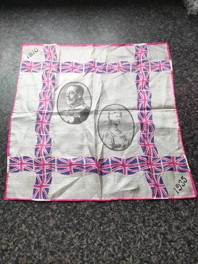 George V and Queen Mary Jubilee Silk Hankerchief