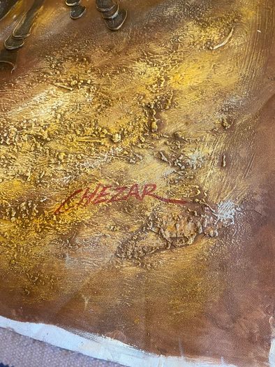 Large Hand Painted Oil on Canvas - Eight Horses Running