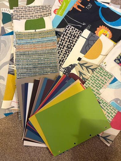 fabric from fabric books and colour cards