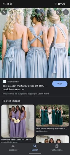 2 Cari's Closet debs/bridesmaids multi tie dresses. Free size. One pink one lilac.