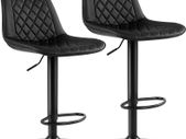 _Set of 2 Bar Chairs, High Stools, Kitchen Seat, Adjustable Height, with Backrest