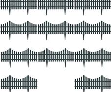 Lawn Edgings 17 pcs Anthracite 10 m PP