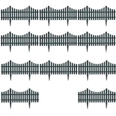 Lawn Edgings 17 pcs Anthracite 10 m PP