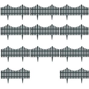 Lawn Edgings 17 pcs Anthracite 10 m PP