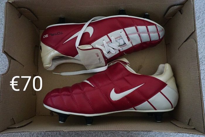 Football Boots Nike Total 90 II Red/White (2002) Size 7UK SG