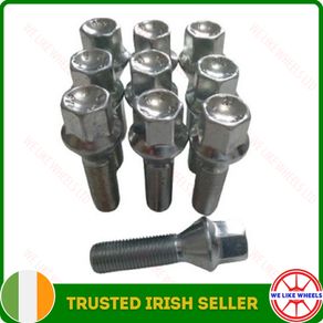 10 x New Extended Bolts (40mm) Fit Audi, VW, Seat, Skoda, Mercedes aftermarket wheels (E10) Delivery