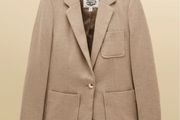 Joules tan/brown Herringbone Jersey Tweed Blazer size UK 18