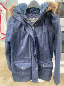 Barbour navy wax jacket small size 10