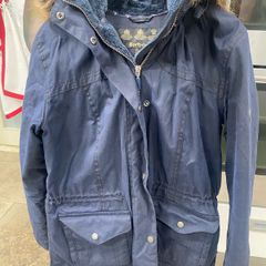Barbour navy wax jacket small size 10