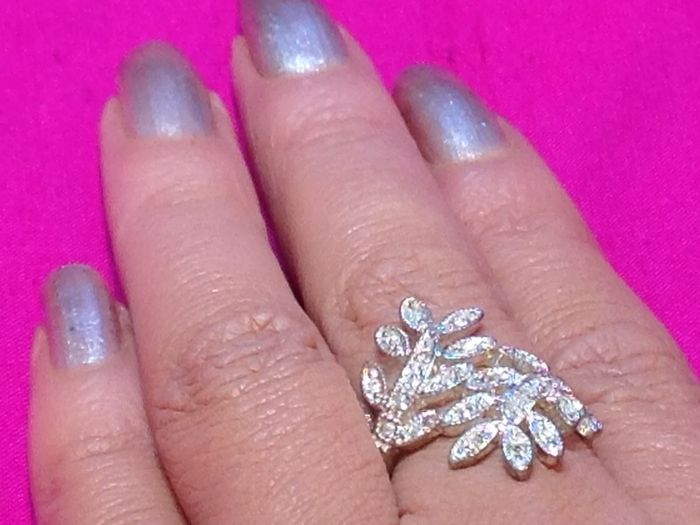 Vintage Crystal Leaf Ring