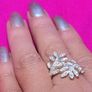 Vintage Crystal Leaf Ring Image 8