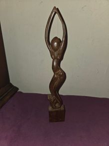 Vintage Carved Wooden Mermaid Statue