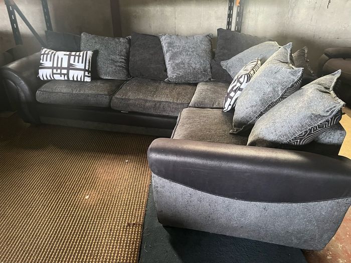 black/grey corner sofa couch