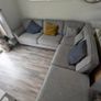Gray fabric corner chase sofa with footstool Image 8