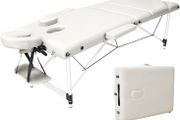 Portable Massage Bed Table - 3-Section Aluminum Foldable Beauty Couch for Reiki Therapy Treatment Salon Healing - Metal Headrest Support/with Carry Bag AVAILABLE IN WHITE AND BLACK (FREE SHIPPING)