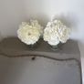 Pair of faux floral decorations with glass vases Image 3