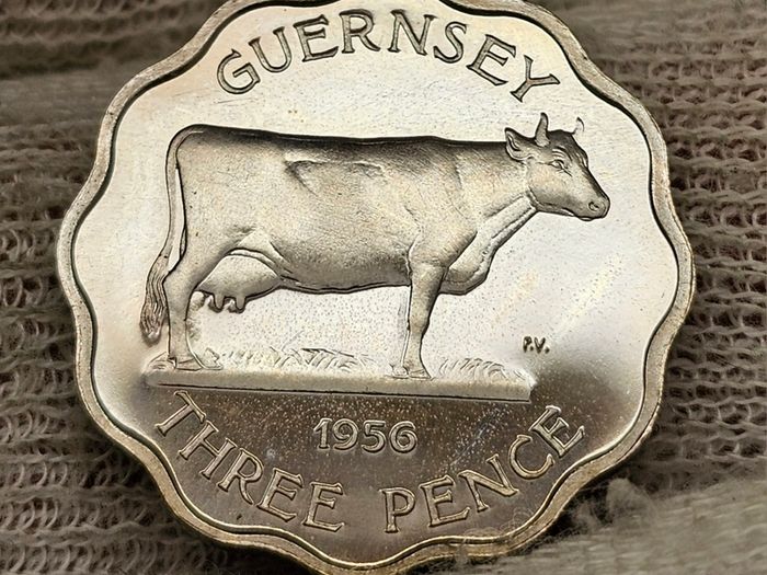 Guernsey Proof 1956 Double Coin Set Scarce Stunning Gem Coins