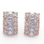 925 Sterling Silver Pink Cubic Zirconia Cluster Stud Earrings Image 3