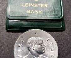 Silver Padraig Pearse 10 Shilling 1966 UNC coin in Munster and Leinster holder