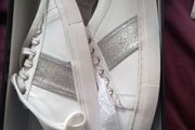 Dune Eliss white leather mix side stripe sport, size 37