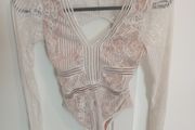 White backless body suit