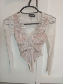 White backless body suit