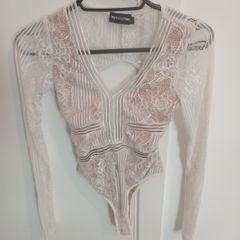 White backless body suit
