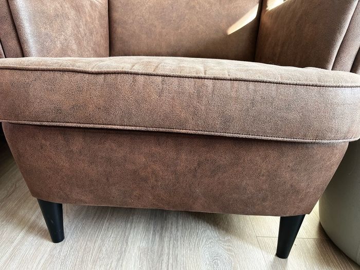 Ikea Strandmon dark brown wingback armchair
