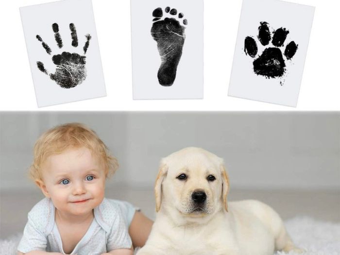 Baby Handprint and Footprint Kit, 3 Baby Handprint Ink Pads with Clean-Touch, 6 Imprint Cards, Pet Paw Print, Inkless Print Kit Safe Non-Toxic for baby Feet and Hands, Family Keepsake (FREE POSTAGE)