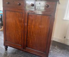 19th Century Mahogany Linen Cupboard / Antique Cabinet