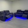 Hannan Electric Grey Fabric Recliner Sofa Image 7